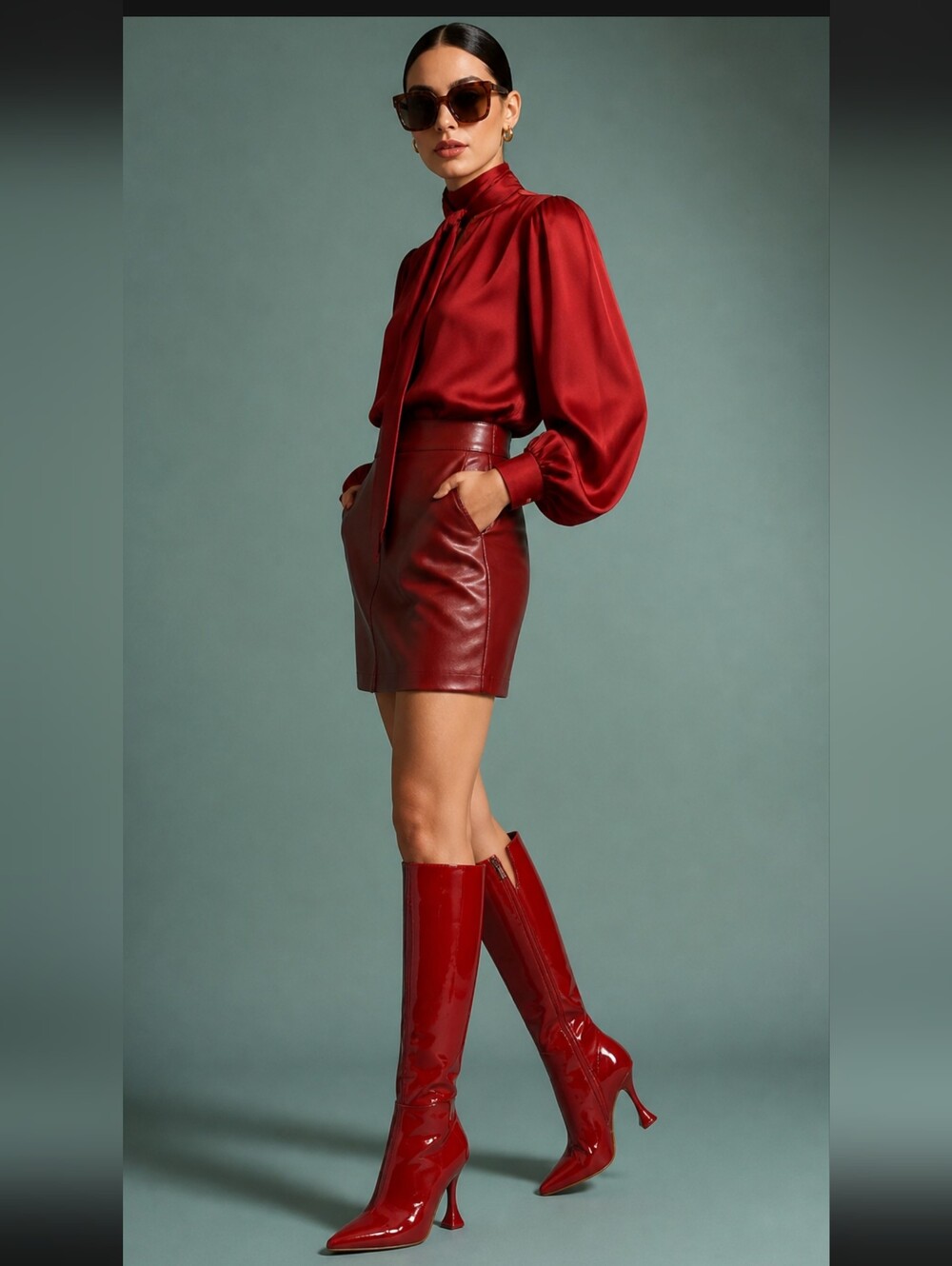 Vince Camuto Kamies Red Patent Leather Boots